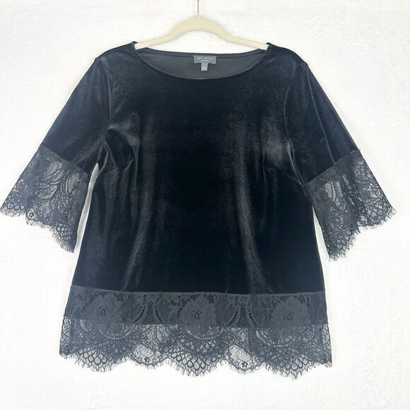 The Limited Velvet Lace Top Size Small Black Whimsigoth Fairy Goth Witchy - Picture 1 of 4